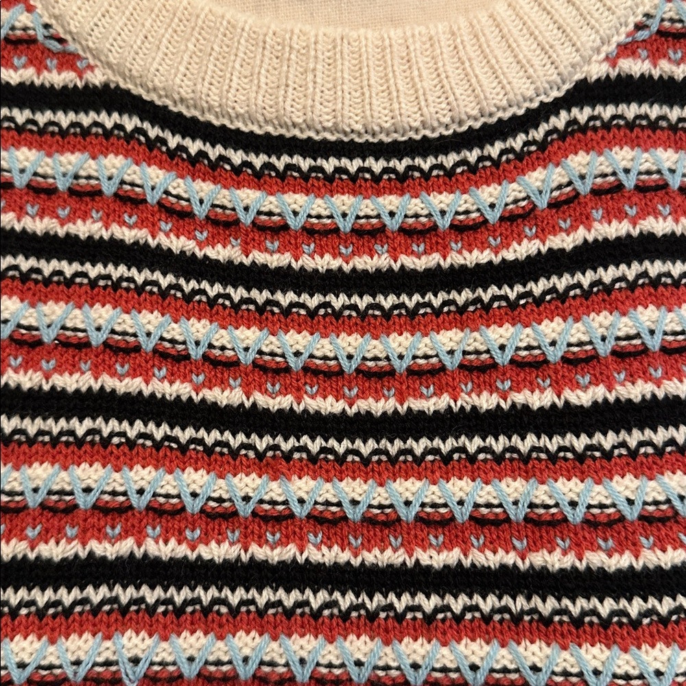 Belldini Red Black Blue Cream Striped Knit Tank Top - Picture 2 of 5